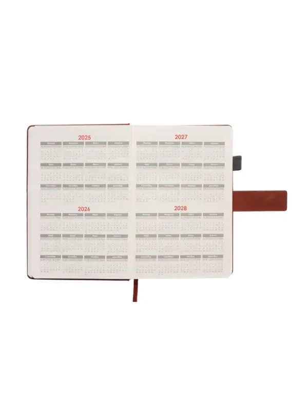 Ежедневник недатированный формат А5, с хлястиком, 128л, линия, пвх, Коричневый