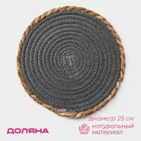 Салфетка сервировочная на стол Доляна &laquo;Мэг&raquo;, 25&times;25 см, цвет голубой