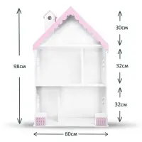 Кукольный домик &laquo;Вероника&raquo;, цвет бело-розовый, 98х60х30 см