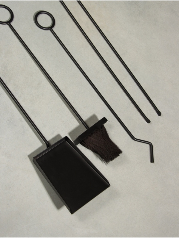 Каминный набор "Уют" сталь, 4 предмета, 20х13х60 см