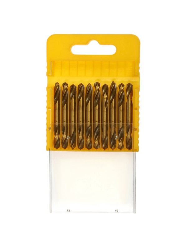 Набор двусторонних сверл по металлу ТУНДРА, HSS-Tin, 5 х 50 мм, 10 шт.