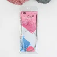 Спицы круговые, для вязания, с металлическим тросом, d=3 мм, 14/60 см