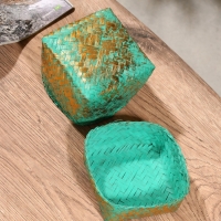 Корзинка плетеная "Голден мини" 12х12х10 см, голубой