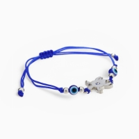 Браслет-оберег &laquo;Черепаха&raquo; на нити, спокойствие, глазик, цвет синий в серебре