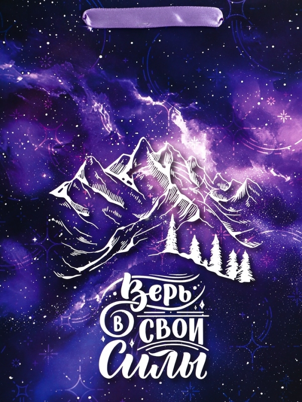 Пакет подарочный вертикальный &laquo;Верь в свои силы&raquo;,  M 26 &times; 32 &times; 12 см