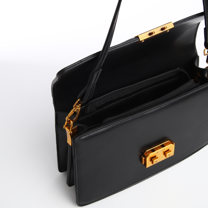 Сумка женская TEXTURA, средний размер, цвет чёрный