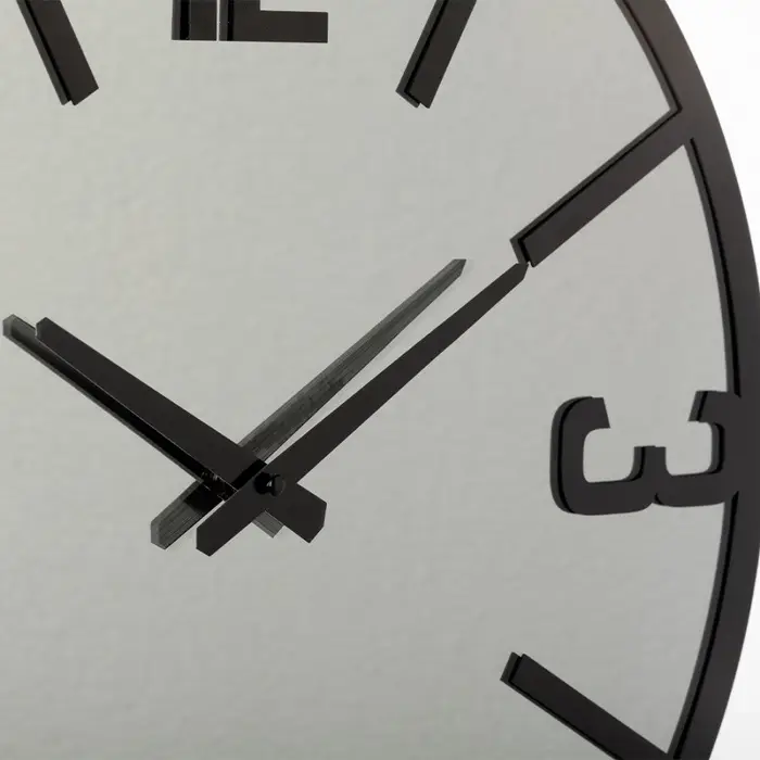 Часы настенные, интерьерные, бесшумные, d-50 см, зеркало, черные