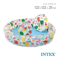 Бассейн надувной &laquo;Фрукты&raquo;, 122 х 25 см, с кругом и мячом, от 2 лет, 59460NP INTEX