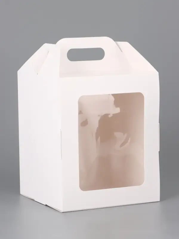 Коробка подарочная пасхальная с окном, белая, 15&times;15&times;18 см