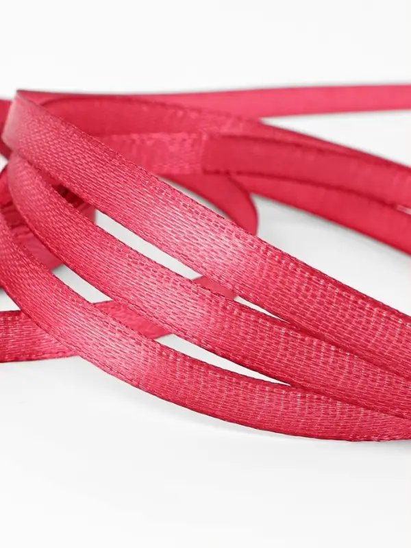 Лента атласная, 6 мм, 23&plusmn;1 м, малиново-красная №134