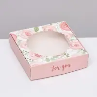 Коробка сборная с окном, For you, 11.5&times;11.5&times;3 см