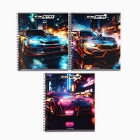 Тетрадь А5, 48 л на спирали, внутренний блок №1 МИКС &laquo;Уличные гонки&raquo;
