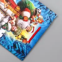 Пакет подарочный новогодний ламинированный, &laquo;Дед Мороз с подарками&raquo; , 18&times;10&times;22.3 см