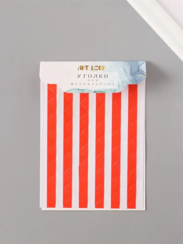 Набор уголков с кармашком для фотографий 102 уголка "Красные" 10,3х14,8 см