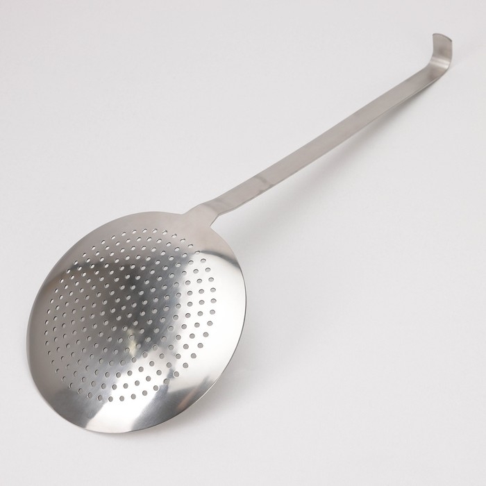 Шумовка из нержавеющей стали цельнотянутая, 64&times;20 см, толщина 3 мм, 304 марка стали, цвет серебряный