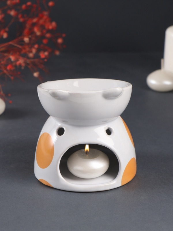 Аромалампа керамика "Котик пятнистый" 10,5х10,5х10,5 см