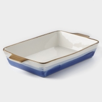 Форма для запекания из фарфора прямоугольная Доляна &laquo;Космос&raquo;, 2100 мл, 34&times;20,5&times;5,5 см, цвет синий