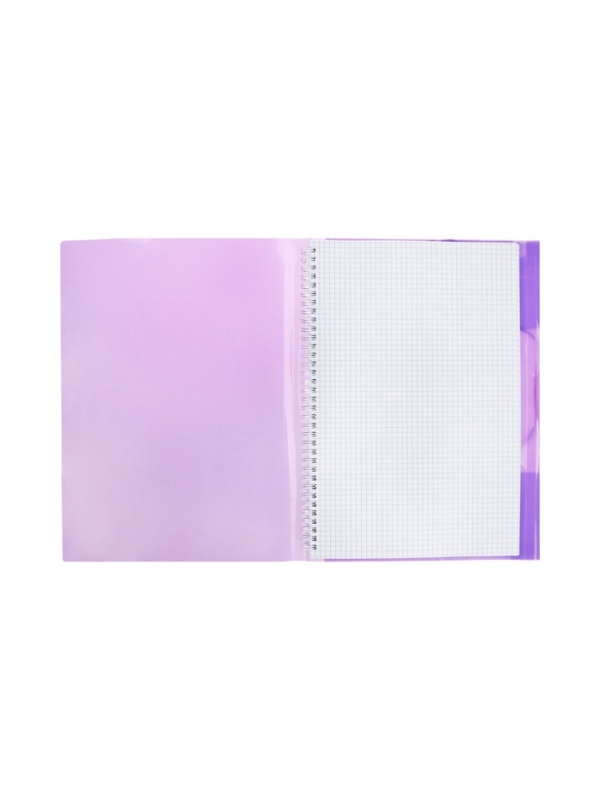 Тетрадь-папка А4 80л кл "FolderBook", пласт обл на закрыт греб с клапан на резинке, фиолет