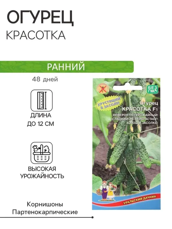 Семена Огурец "Красотка", F1, 10 шт