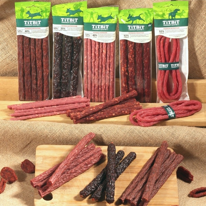Колбаса пармская TitBit "Золотая коллекция" для собак, 80 г