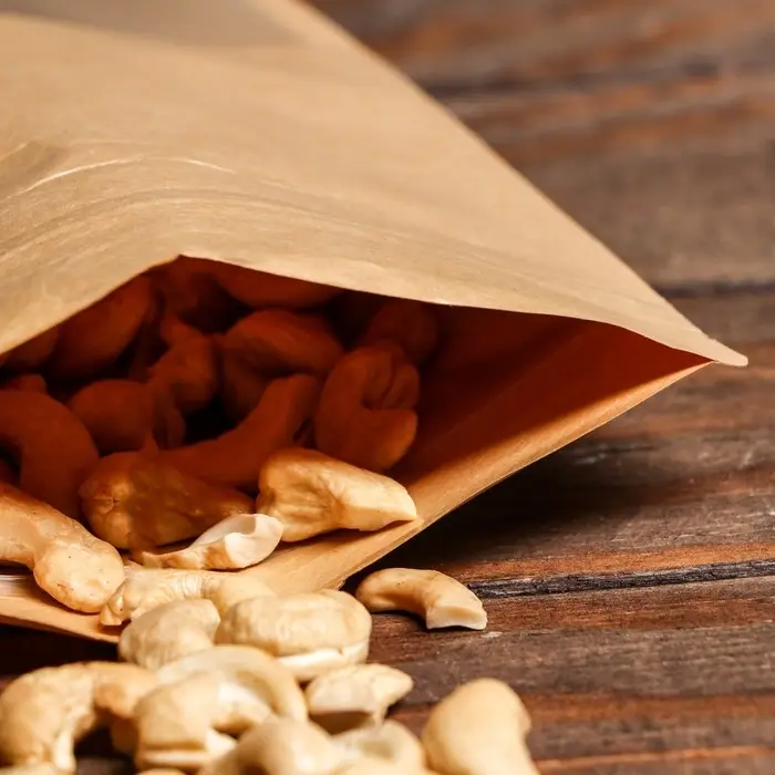 Пакет Zip - lock, крафт, с плоским дном, прямоугольное окно, 16&times;26 см