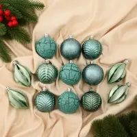 Ёлочные игрушки &laquo;Мелодия&raquo;, пластиковые, набор 13 шт., 6 см, зелёный