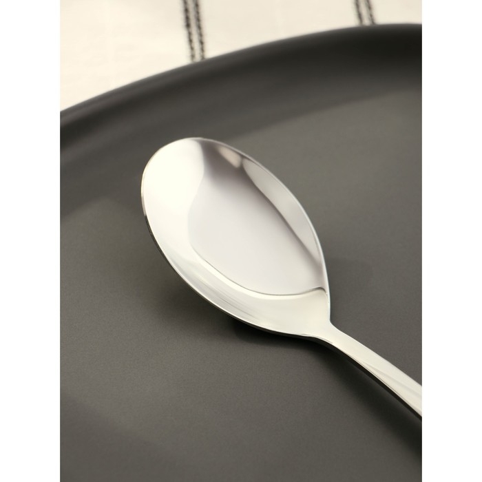 Ложка столовая из нержавеющей стали Magistro Bravo, длина 18 см, толщина 2 мм, цвет серебряный