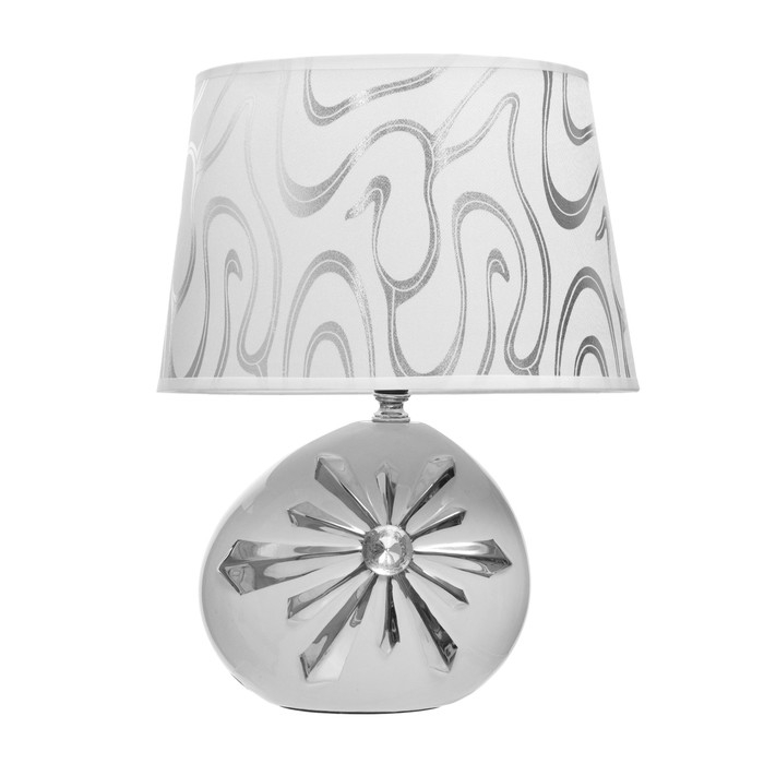 Настольная лампа "Зара" Е14 40Вт белый серебро 25,5х18х35см