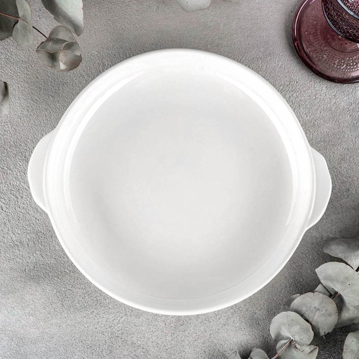 Форма для запекания фарфоровая, 530 мл, d=18 см, цвет белый