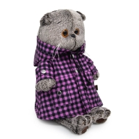 Мягкая игрушка &laquo;Кот Басик&raquo;, в клетчатом плаще, 19 см