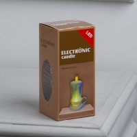 Светодиодная фигура &laquo;Свеча золотая&raquo; 6 &times; 15 &times; 6 см, пластик, батарейки AG13х3 (нет в комплекте), свечение тёплое белое