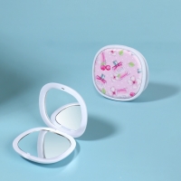 Зеркало складное &laquo;Флаконы&raquo;, 7,5 &times; 7,5 см, цвет нежно - розовый