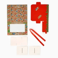 Коробка под 6 конфет с ячейками &laquo;Новогодние атрибуты&raquo; 14.8 х 9.5 х 3.5 см, Новый год