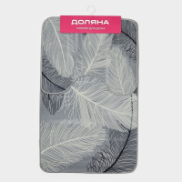 Набор ковриков для ванной и туалета Доляна &laquo;Пёрышки&raquo;, 2 шт, 50&times;80 см, 40&times;50 см, цвет серый