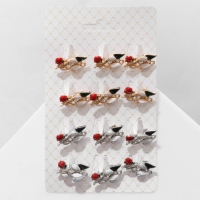 Брошь &laquo;Цветок&raquo; подснежник с божьей коровкой, цвет МИКС (неделимая фасовка 12 шт., цена за шт.)