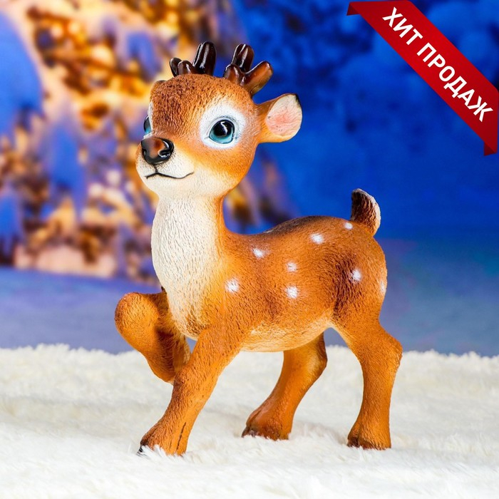 Садовая фигура "Олененок Бэйб" акрил 22х13х30см