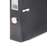 Папка-регистратор А4, 50 мм, Calligrata, ПВХ, тиснение "лен", металлическая окантовка, карман на корешок, собранная, серая, микс