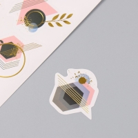 Фотоальбом 25 листов (наклейки+кольца) "Геометрия" тиснение золото 19х27х3 см