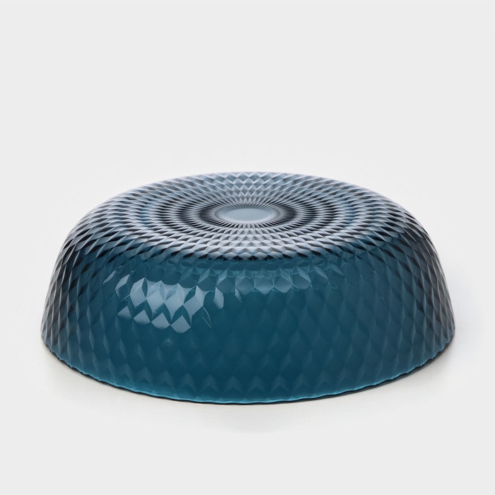 Набор столовый стеклянный &laquo;Идиллия&raquo;, 19 предметов: 6 тарелок d=25 см, 6 тарелок d=19 см, 6 тарелок d=18 см, салатник d=23 см, цвет лондон топаз