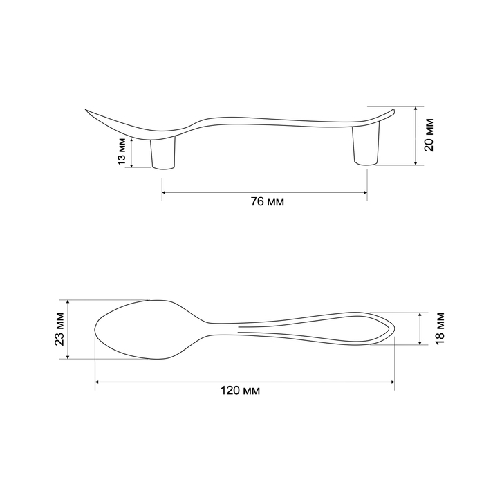 Ручка-скоба "Ложка" CAPPIO RSC002, м/о 76 мм, цвет черный