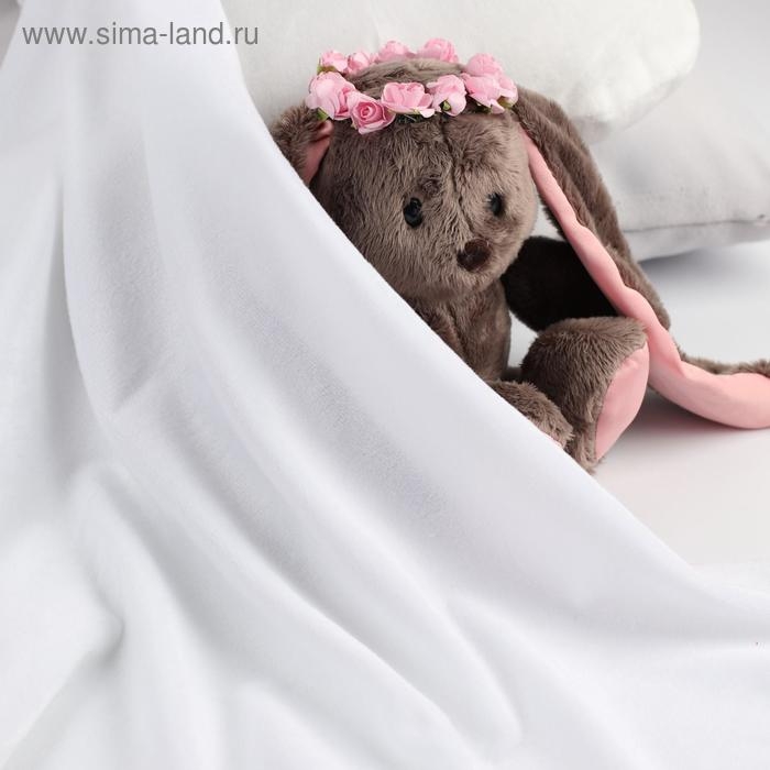 Отрез для рукоделия, плюш, цвет белый, 53 &times; 50 см