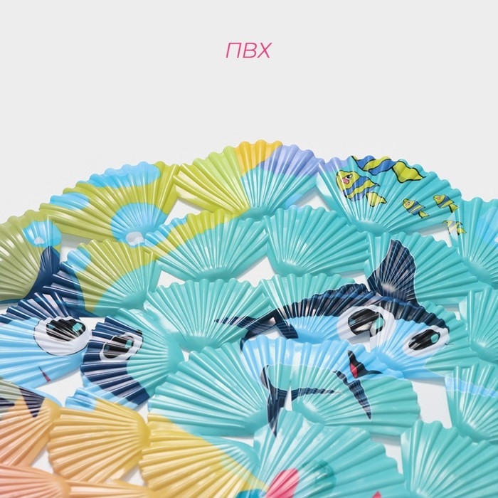 Коврик противоскользящий в ванну на присосках Доляна &laquo;На дне океана&raquo;, 37&times;67 см