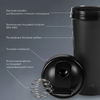 Шейкер для спортивного питания Onlytop, 600 мл, цвет черный