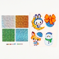 Аппликация стикерами на новый год. Елочные игрушки &laquo;Новогодняя сказка&raquo;, новогодний набор для творчества