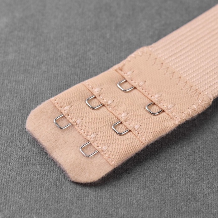 Застёжка-удлинитель для бюстгальтера, 3 ряда 2 крючка, 3,2 &times; 10,5 см, 5 шт, цвет бежевый