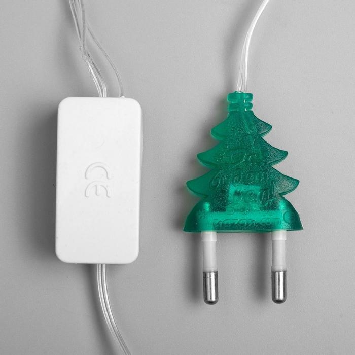 Гирлянда &laquo;Нить&raquo; 5 м с насадками &laquo;Два колокольчика&raquo;, IP20, прозрачная нить, 20 LED, свечение мульти (RG/RB), мигание, 220 В