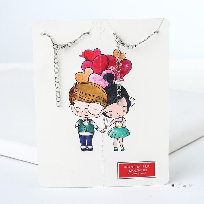 Кулоны &laquo;Неразлучники&raquo; панды, цвет чёрно-белый в серебре, 45 см