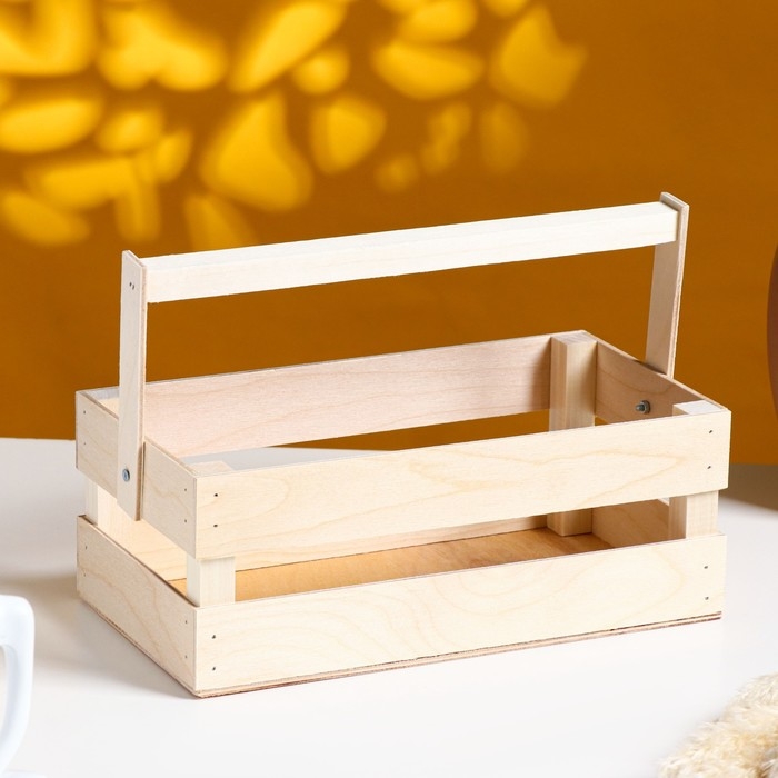 Кашпо деревянное 24.5&times;13.5&times;9 см "Двушка Лайт", двухреечное, натуральный Дарим Красиво