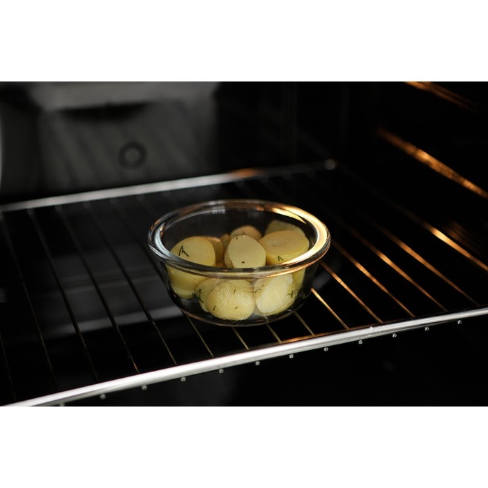 Контейнер из жаропрочного стекла круглый Cook and Freeze, 900 мл, 18&times;7 см, цвет МИКС