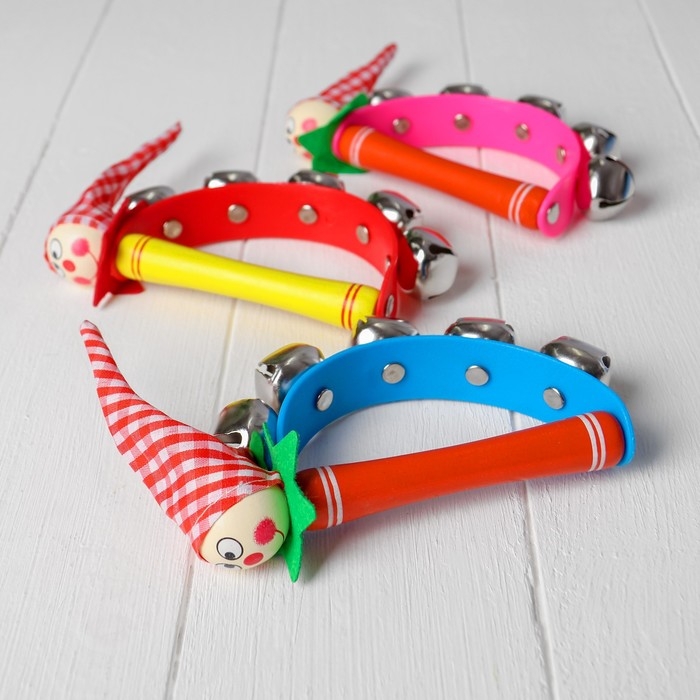 Игрушка музыкальная Бубен &laquo;Звери&raquo; с колокольчиками, МИКС